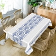 thumbnail image 3 of Nanqianyi Classic Blue Porcelain Pattern Rectangle Tablecloth,70x52 Inch,Polyester Waterproof Table Cover For Kitchen Dining, 3 of 6
