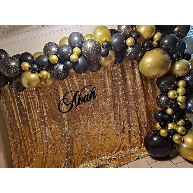 136 Uds. Kits de globos de guirnalda de oro y negro Diy para celebración de cumpleaños, graduación, ceremonia de boda, aniversario LingWen 8390613745699