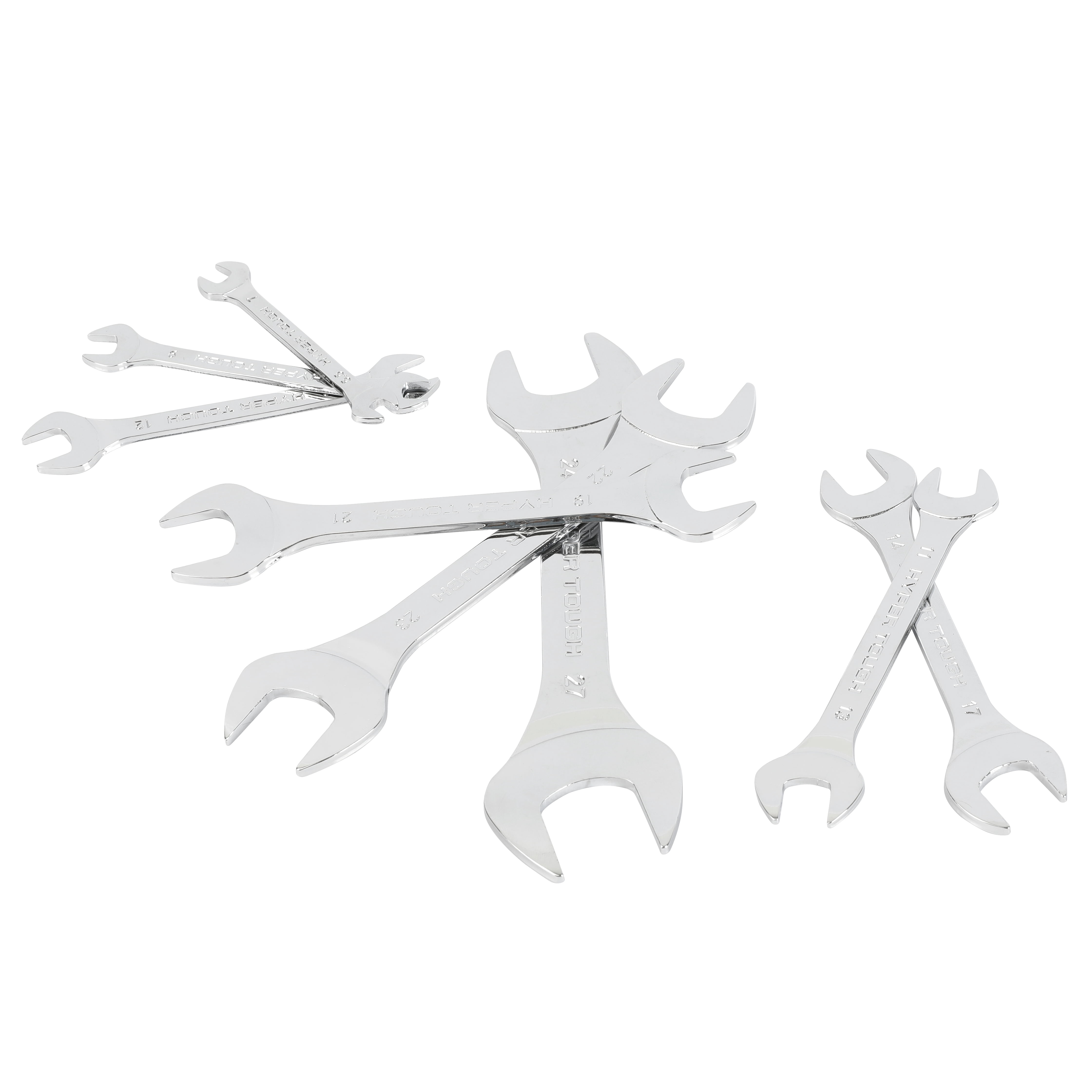 Hyper Tough 8-Piece Thin Open-End Metric Wrench Set with Organization Pouch (mm)