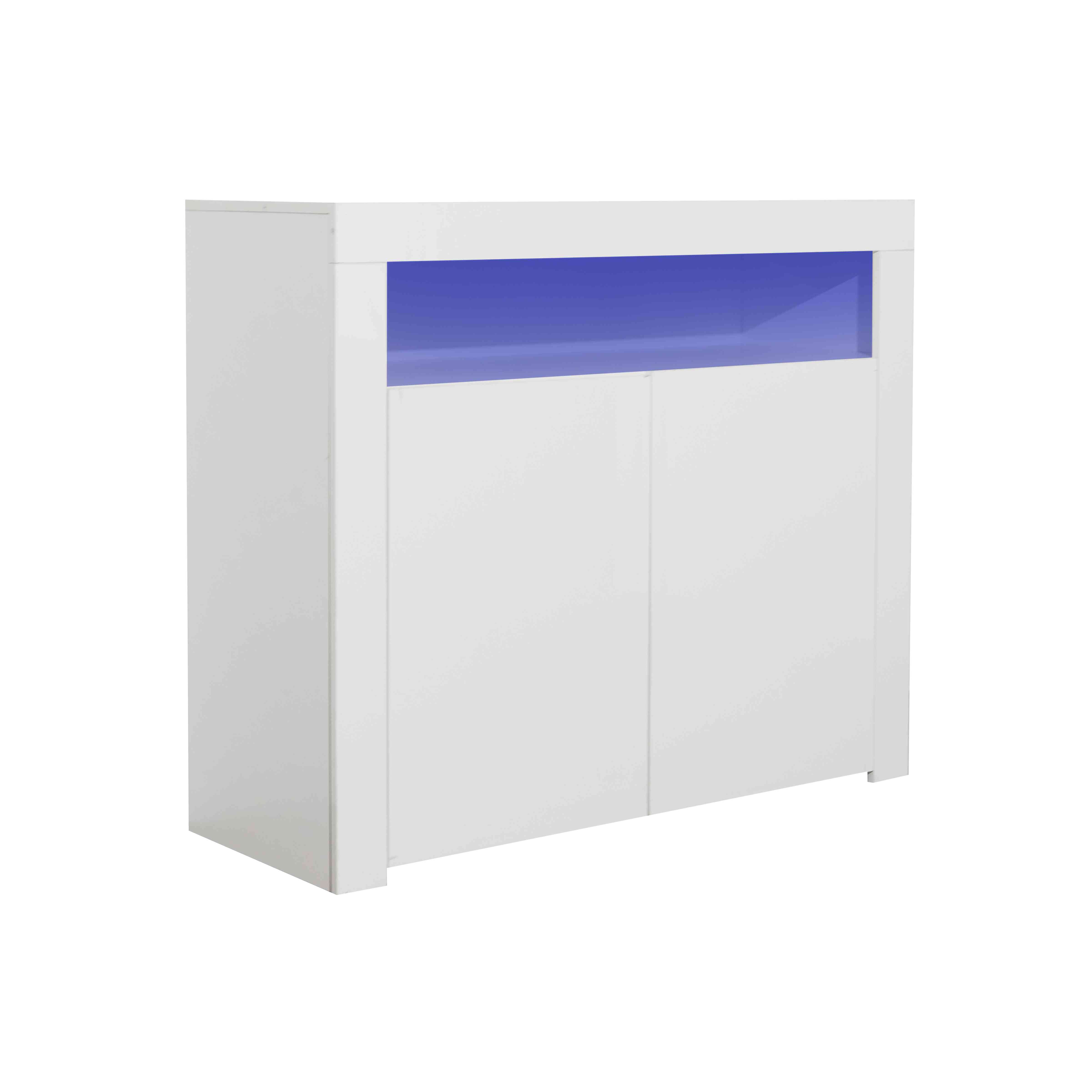 Modern TV Unit Cabinet Display High Gloss Sideboard Cupboard Led Light Furniture