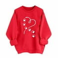 thumbnail image 2 of Craaazy Women's Valentine Printed Long Sleeve Tops Casual Crewneck Heart Graphics Shirt Gifts, 2 of 7