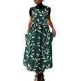 thumbnail image 2 of Uootdi Robes Chasubles pour Femmes Col Rond Sans Manches Motif Floral Poche Robes en Lin Décontractées Confortables Relax Maxi Robes Cadeau, 2 of 7