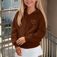 thumbnail image 4 of Tiijoy Hoodies for Girls Heart Print Fleece Zip Up Sweatshirts Jacket, Brown, Sizes 5-14, 4 of 4