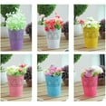 thumbnail image 2 of Worgeous Floral Hollow Flower Vase Solid Color Iron Flower Pot Garden Home Decoration - Large Size(Yellow), 2 of 8