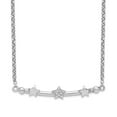 thumbnail image 3 of Sterling Silver Rhodium-plated Cubic Zirconia 3-Star Bar with 1.5in Extender Pendant Necklace, 3 of 3