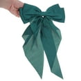 thumbnail image 4 of Unique Bargains 1 Pc Bow Ribbon French Barrette Hair Clips for Home Blackish Green, 4 of 5
