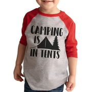 Custom Party Shop Unisex Camping is in Tents Outdoors Raglan Tee