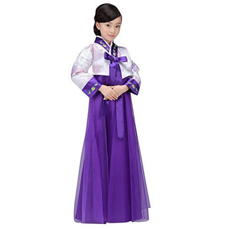CRB Fashion Girls Traditional Kids Korean Hanbok Outfit Dress Costume (120cm,