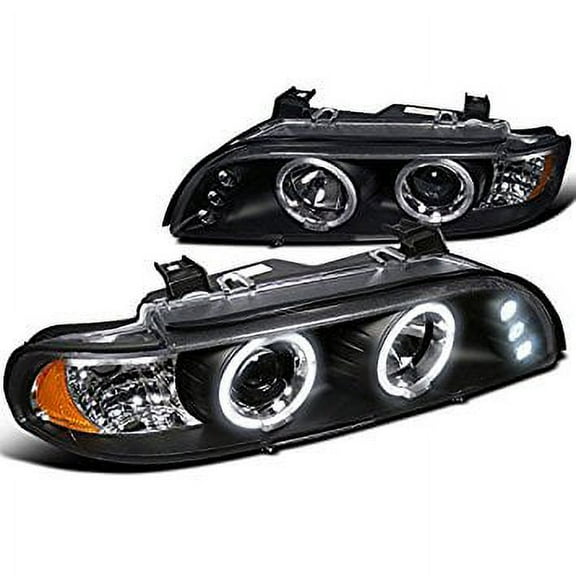Spec-D Tuning 2LHP-E3997JM-TM Bmw E39 528I 540I Dual Halo Led Black Projector Head Lights