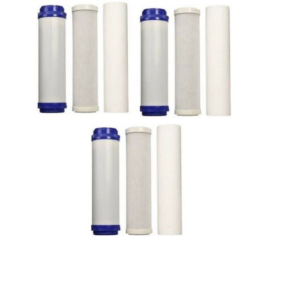 CFS 9 PCS Water Filter Set Compatible with 1C-1GAC-1S 5-Stage Reverse Osmosis