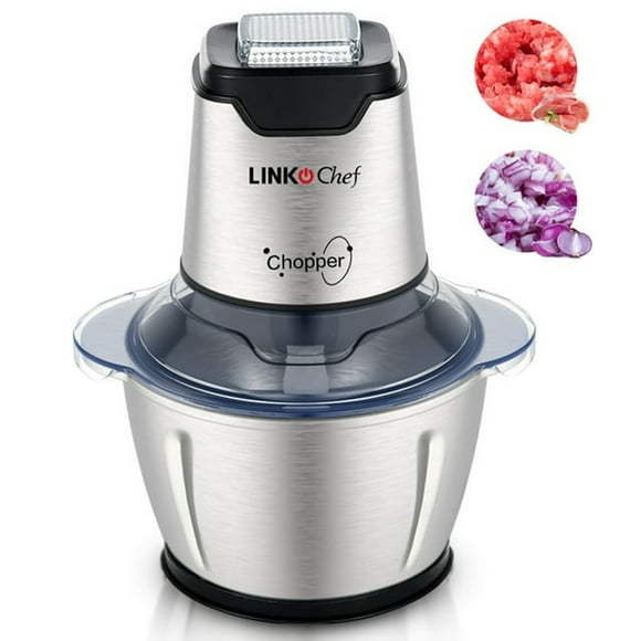 Refurbished LINKChef Electric Food Chopper, 1.2L Meat Grinder Food Processor Stainless Steel Meat for Vegetable Meat Fruit