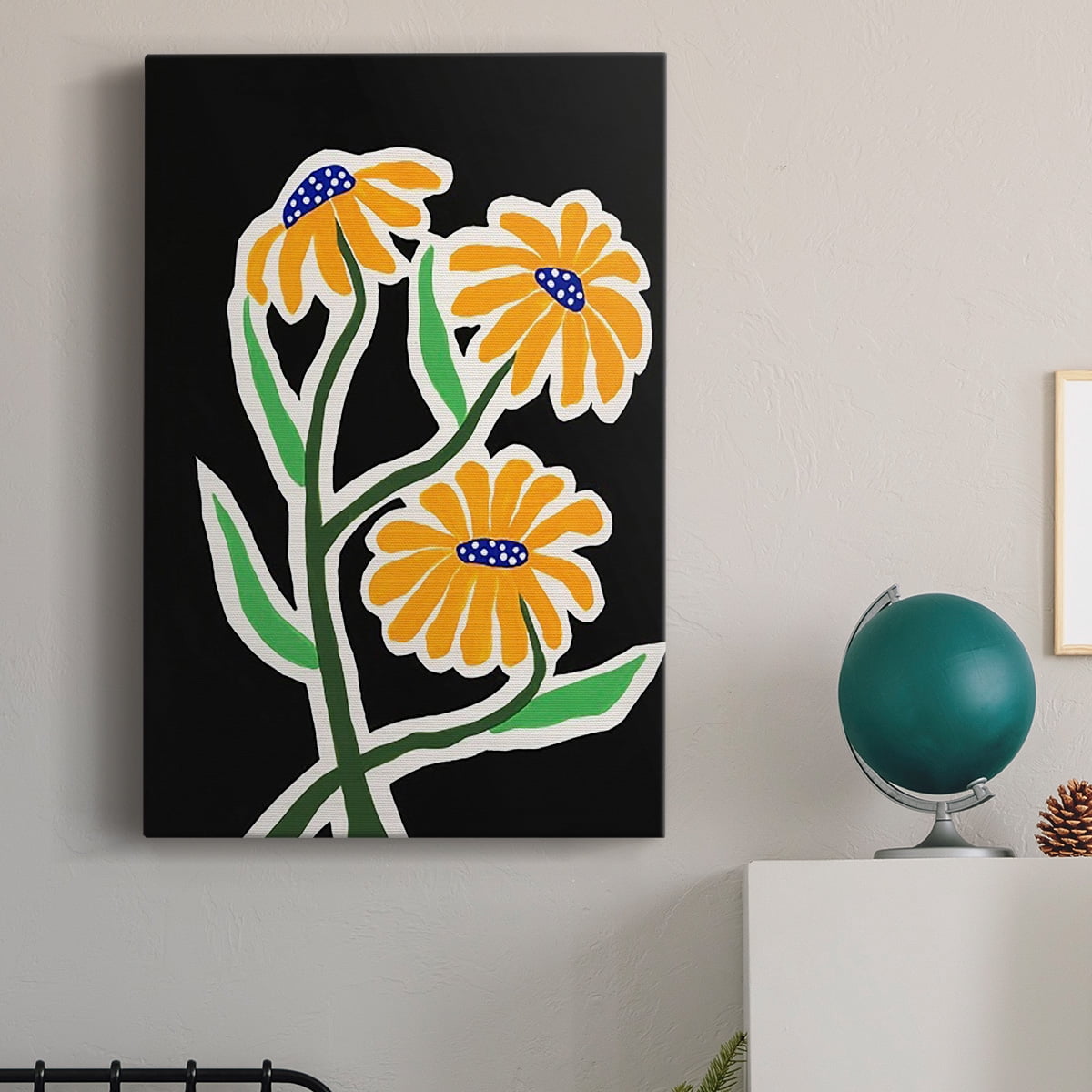 Pop Flowers I Premium Gallery Wrapped Canvas - Ready to Hang