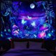 thumbnail image 4 of Tapiz fluorescente junto al lago del bosque, decoración de dormitorio, fondo luminoso (200x145cm), 4 of 8