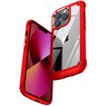 thumbnail image 2 of iPhone 13 Pro Max, Dteck Shockproof Rubber Armor Transparent PC Back Plating Alloy Case Hybrid Cover For iPhone 13 Pro Max,Red, 2 of 9