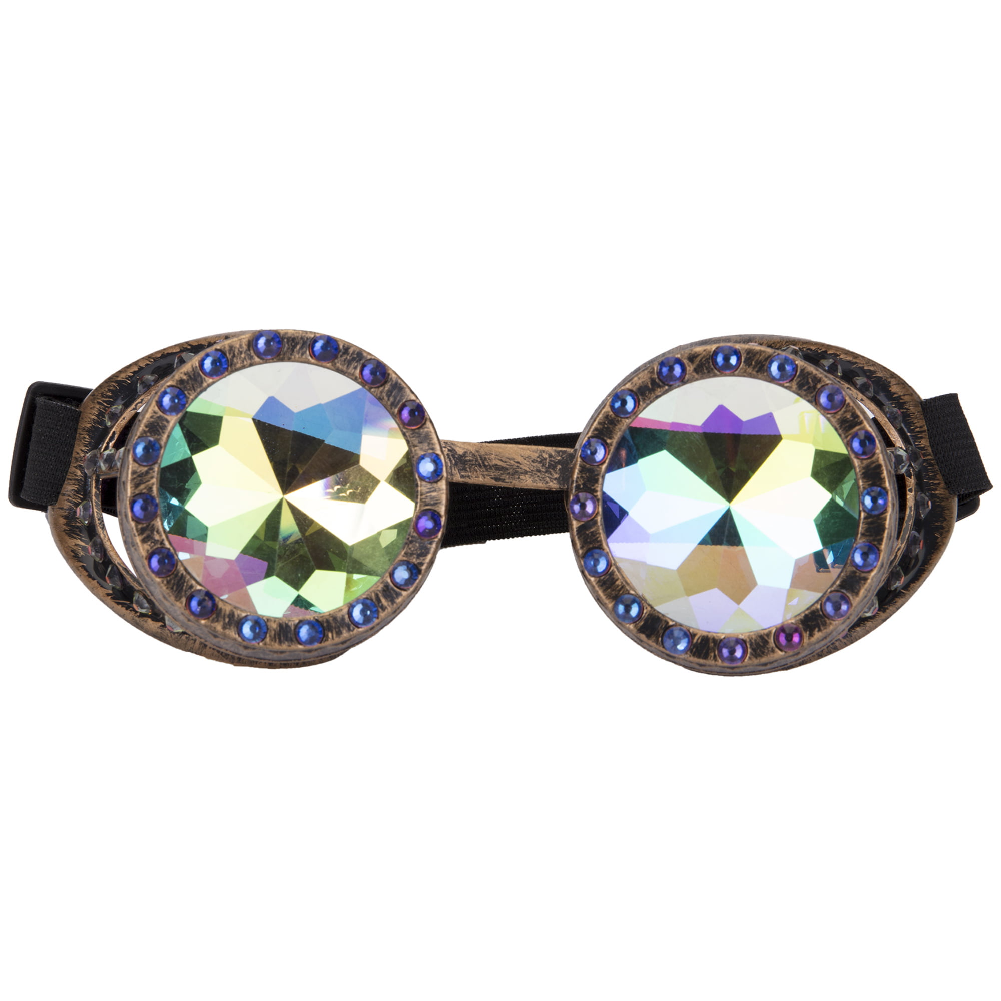 AFUT Kaleidoscope Goggles Cyber Real Crystal Prism Steampunk Rainbow Lenses for Halloween Goggles Shows 