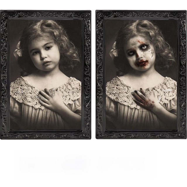 Álbum de fotos con marco de Halloween, recuerdos embrujados, retrato cambiante, diseño temático