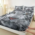 thumbnail image 3 of Manfei Female Men Tiger Wildlife Twin Sheet Sets 3pcs,Jungle Animal Twin Fitted Sheet Microfiber,Woodland Safari Wildlife Breathable Flat Sheet,Ultra Soft Home Decor, 3 of 7