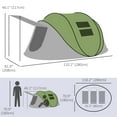 thumbnail image 3 of Outsunny Camping Tent with Porch and Carry Bag, 3000mm Waterproof, Green, 3 of 10