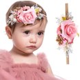thumbnail image 1 of Cintas Para El Pelo De Bebé, Diademas De Nailon Con Flores Para Niña Pequeña, Corona De Flores Artificiales, Diademas Para Bebé, Envoltura Para La Cabeza De Fotografía Para Niñas Recién Nacidas seitruly BA001512-05, 1 of 6