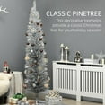 thumbnail image 6 of Demi Bonn 7FT Decorated Christmas Tree, Pencil Christmas Tree with 499 Realistic Branch Tips and Plastic Stand for Home, Office, Silver, 6 of 7