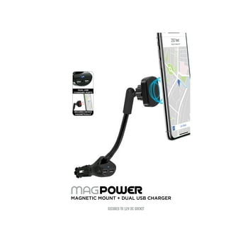 Premier Accessory Group Premier Magnetic Flexible Car Phone  With 2 USB Charging Ports for All s and Mobile Devices