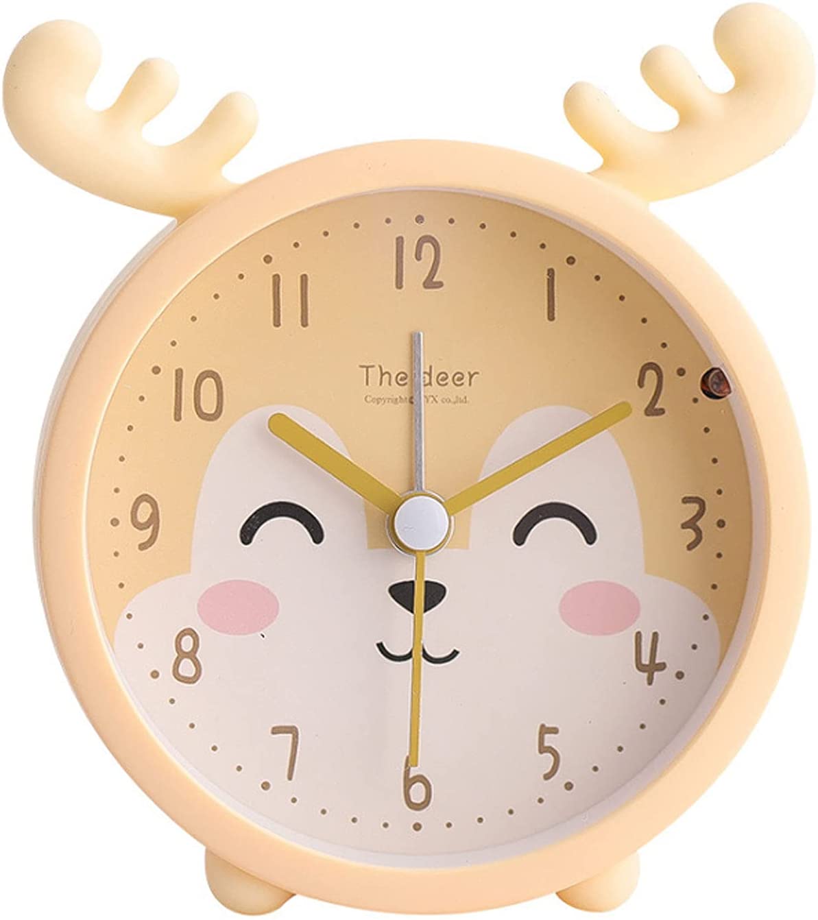 Children Cute Animal Alarm Clock Silent Non Ticking Silicone Clock