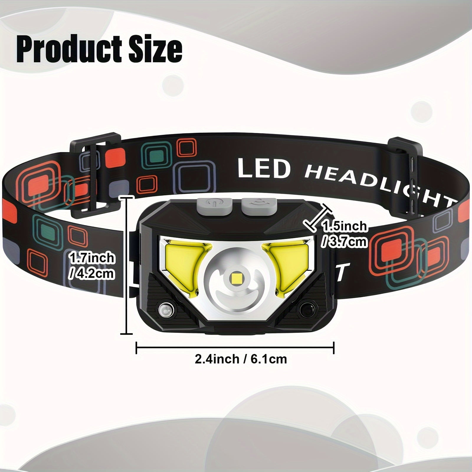 Rechargeable 1200LM LED Headlamp with Red Light, 8 Modes for Camping, Hiking, Cycling, Fishing, Car Repair, Emergency, Gift for Men