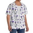 thumbnail image 4 of Naloa Lavender Bicycle Men's Loose Fit Cuban Collar Short-Sleeve Shirt with Button-down and Chest Pocket for Everyday Wear Outings - Small, 4 of 7