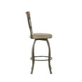 thumbnail image 3 of Linon Hamilton 30" High Back Indoor Round Metal Bar Stool with Swivel, Medium Cherry/Taupe, 3 of 10