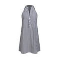 thumbnail image 6 of Cupshe Women's Striped Summer Mini Dress A Line Button V Neck Sleeveless Casual Dress, Size S-XL, 6 of 6
