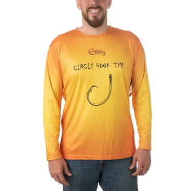 Catfish Pro Long Sleeve Circle Hook'em Fishing Shirt UV50 Sun Protection Moisture Wicking, Medium