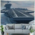 thumbnail image 4 of Orinice Aircraft Carrier Tapestry Wall Hanging Unique Style Graphic Tapestries Home Wall Decor Art for Living Room Bedroom Apartment Farmhouse Dorm 60x50inch, 4 of 6