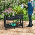 thumbnail image 4 of Gymax HIPS Raised Garden Bed Poly Wood Elevated Planter Box w/ Legs & Storage Shelf Black, 4 of 10