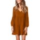 thumbnail image 1 of Vestido túnica de verano para mujer, cuello en V, informal, suelto, fluido, vestidos de cambio de columpio Fokelyi WMZY-757-90, 1 of 1