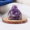 thumbnail image 1 of Fiudx Decoraciones navideñas para interiores Figuras de Feng Shui de Buda sonriente feliz tallado en cristal, 1 of 5