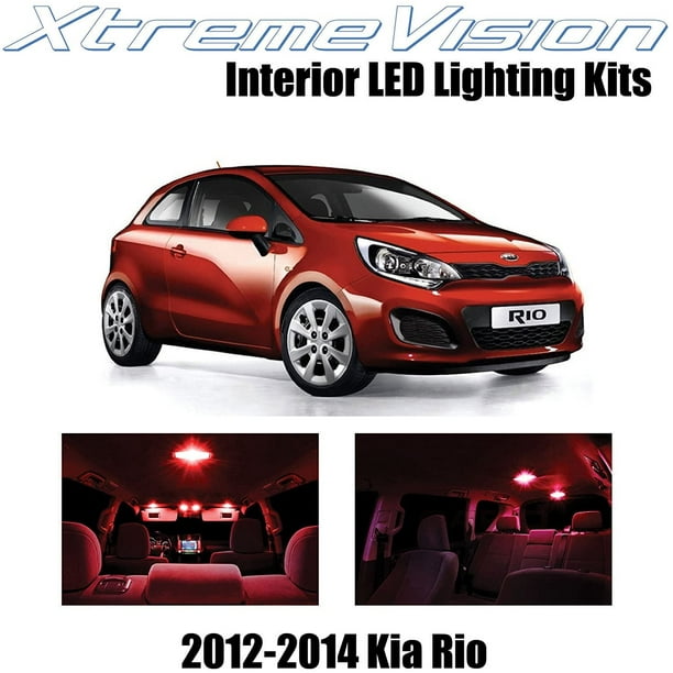 Xtremevision Interior Led For Kia Rio 12 14 3 Pieces Red Interior Led Kit Installation Tool Walmart Com