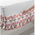 thumbnail image 2 of Nautical Bed Skirt, Watercolor Art Marine Skull and Anchor with Roses Vintage Feminine Pattern, Elastic Bedskirt Dust Ruffle Wrap Around for Bedding Decor, 4 Sizes, Pink Green White, by Ambesonne, 2 of 2