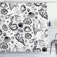 thumbnail image 1 of Ambesonne Sea Shells Shower Curtain, Aquatic Elements, 69"Wx70"L, Dark Blue White, 1 of 3