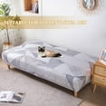 thumbnail image 4 of Armless Futon Slipcovers Stretch Folding Sofa Bed Cover with Elastic Bottom, Printed Fitted Couch Cover Furniture Protector for Pets, 4 of 7