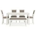 thumbnail image 2 of Berg 6pc Dining Table Set, Gray White Wood, 4 Chairs and 1 Bench, 2 of 3