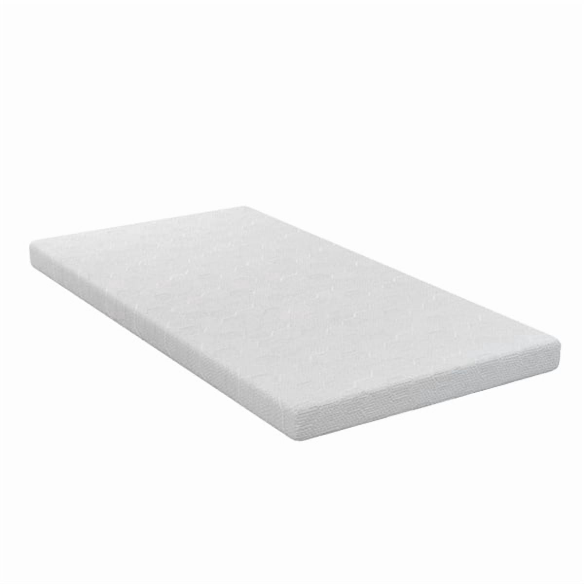 Twin Size Memory Foam 4" Ultra-Thin Mattress Topper, Triple-Layer , Anti-Slip, Breathable for Bunk Beds/Dorms/Small Spaces