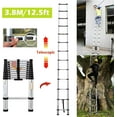 thumbnail image 4 of Telescopic Ladder 12FT, Aluminum Extension Ladder, Collapsible Ladder for Home, Multipurpose Ladder for Outdoor Working, Household Roof Ladder, Used for Office, Outdoor, DIY, 330lb Max Capacity, 4 of 7