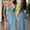 Light Blue, variant on ClodeEU Women's Backless Tie Back Crewneck Sleeveless Spaghetti Strap Maxi Dress ,Loose Fit Casual Long Dress Army Green,Women's Plus L