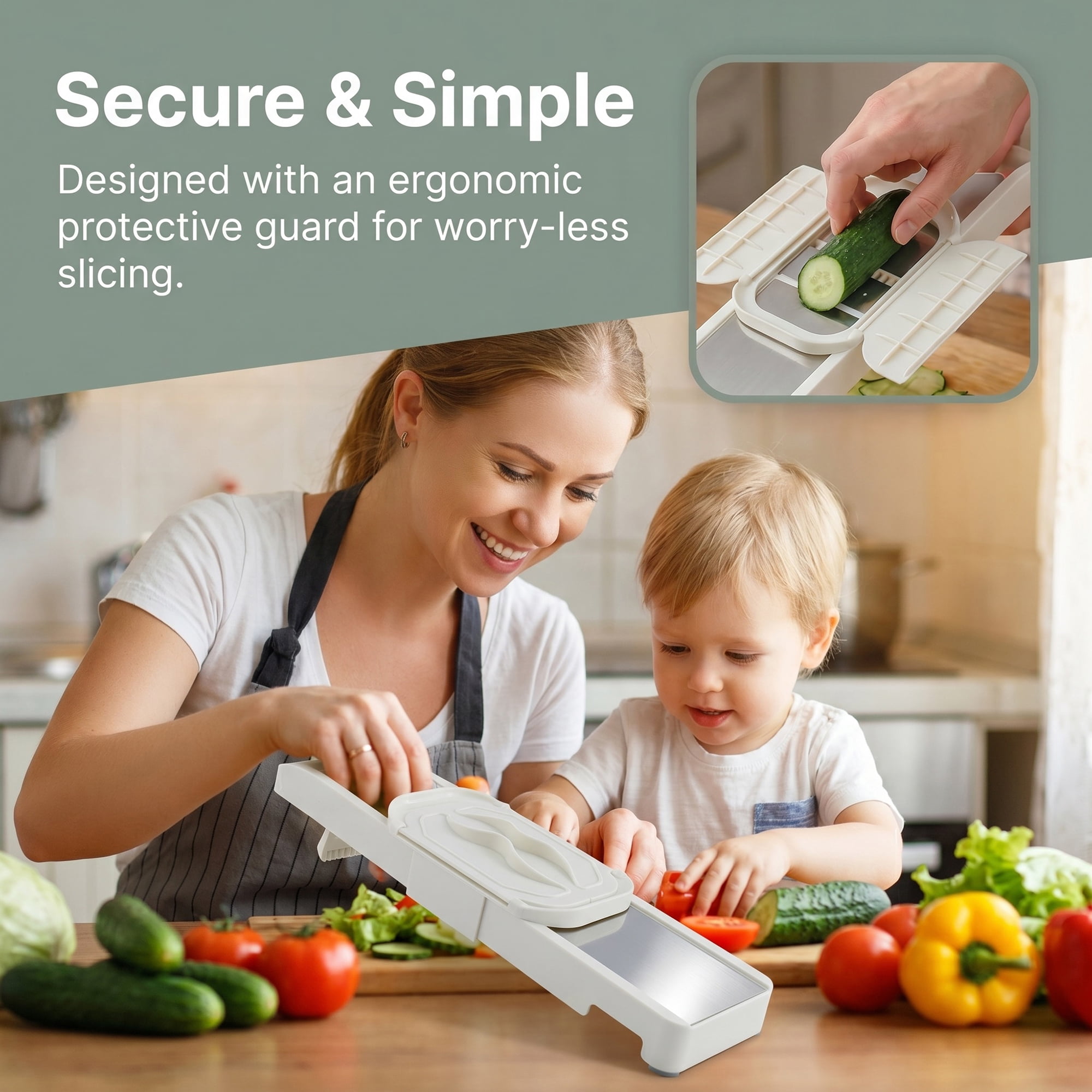 Unique Bargains Plastic Rust-Free Steel Slicer with Ergonomic Handle 2 in 1(D) 14.8"x3.9"