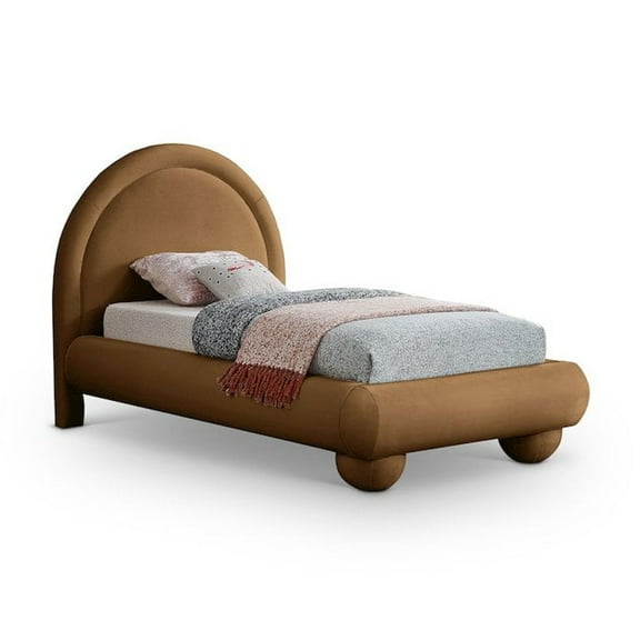 Meridian Furniture Madrid Saddle Velvet Twin Bed