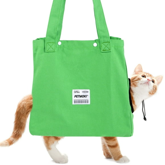 Cat Carrier Bag Canvas Cat Shoulder Carrying Bag Breathable Cat Carry Tote Bag Portable Cat Carrier Pouch Multipurpose Cat Travel Carrier Bag for Nail Trimming Car Travel