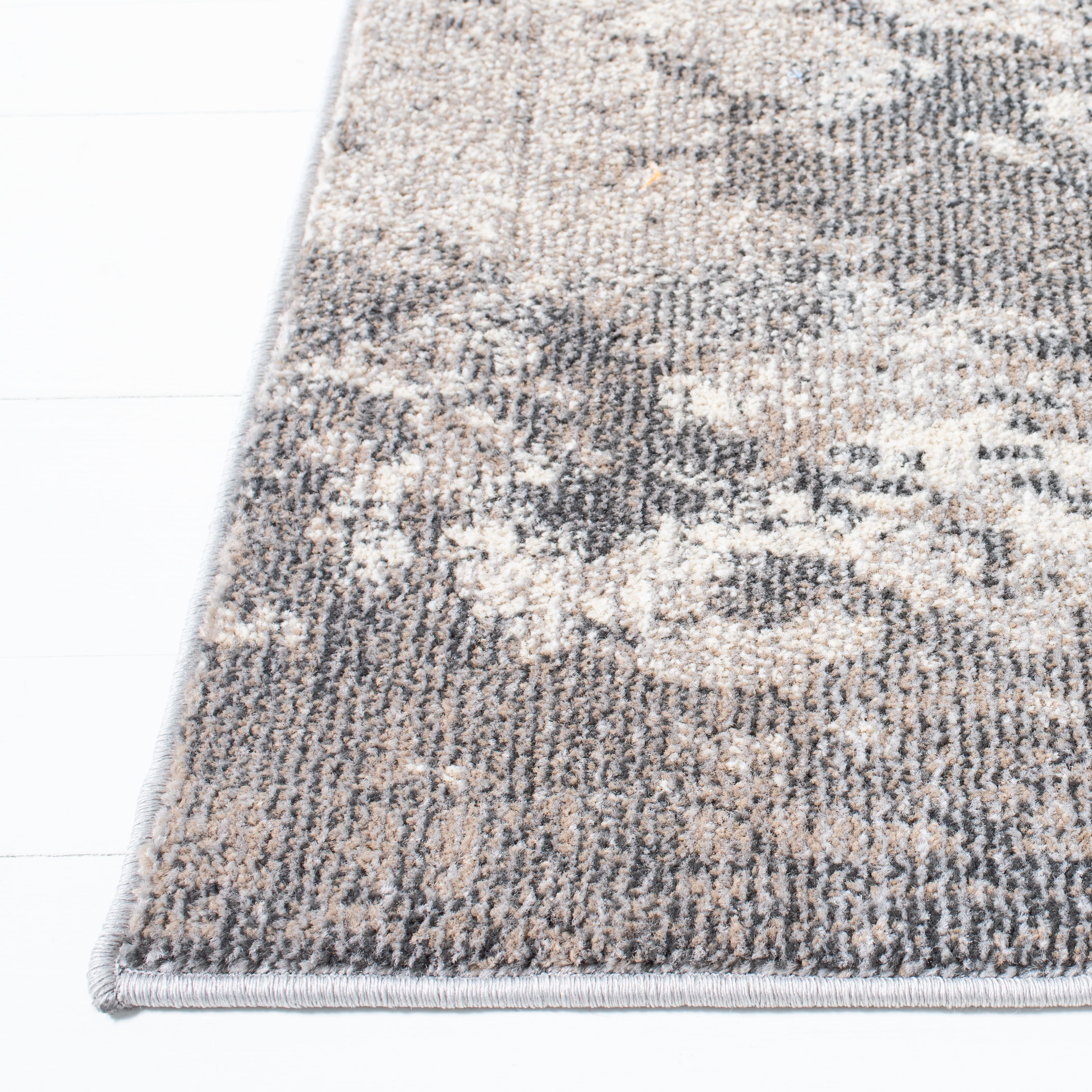 SAFAVIEH Madison Oscar Abstract Distressed Area Rug, Beige/Grey, 8' x 10'