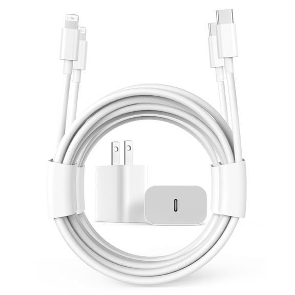 2Pack 20W Type C Charger Block with 6ft USB C to L Cable, PD Fast Charger Compatible with iPhone, iPad, iPod
