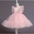 thumbnail image 3 of Little Girls Dresses Girls Flower Girl Dress Sleeveless Tulle Dress Girl Party Dress Kids Pink Dress for Girls Toddler Wedding Guest Dress Birthday Girl Dress 5-6 Years, 3 of 4