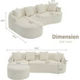 thumbnail image 2 of Oversized Sectional Sofa with Chaise for Living Room, 99’’ Modern Luxury Chenille 4-Seater Extra Wide Seat L-Shape Curved Cloud Couch with 4 Throw Pillows, No Assembly Needed, Cream White, 2 of 8